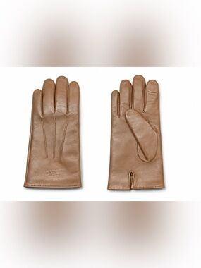 Men’s Dark Saddle Brown Coach Leather Gloves (Wool Inside)